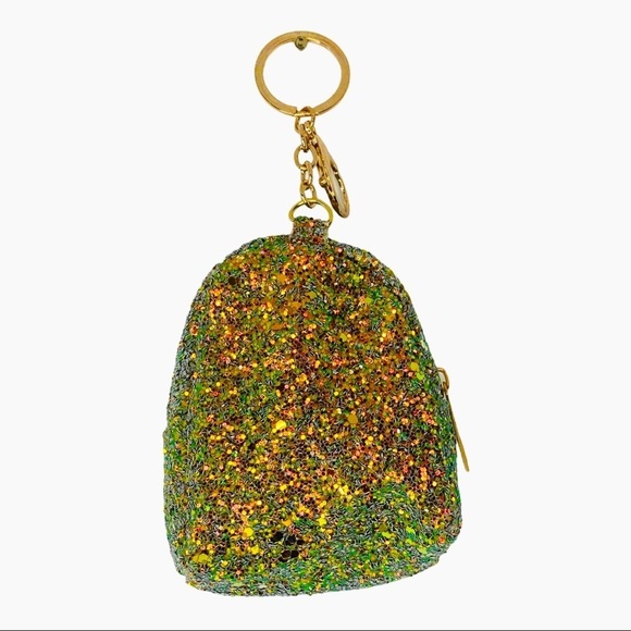GLITTER UNICORN MINI BACKPACK COIN PURSE CHARM KEYCHAIN‎ IN GREEN - Picture 4 of 5